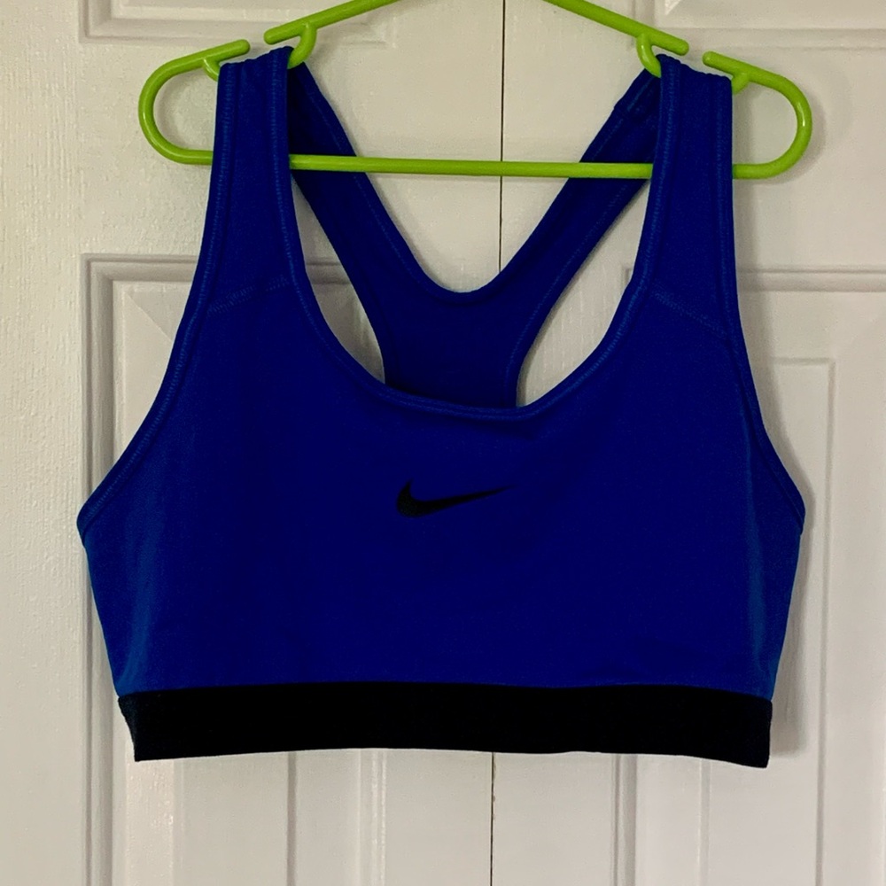Nike Blue and Black Sports Dri-Fit Bra Racerback